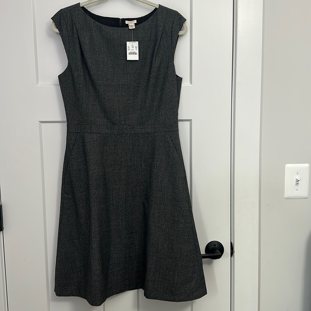 NWT JCrew black/grey patterned dress Size 8